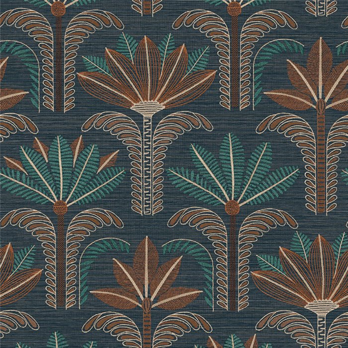 Papel pintado palmeras bordadas efecto sisal · Casamance Racines 78180304