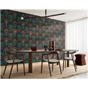 Sisal-effect wallpaper with embroidered palms · Casamance Racines 78180304