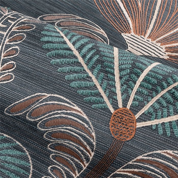 Papier peint palmiers effet sisal brodé · Casamance Racines 78180304