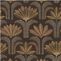 Wallpaper with ebony and gold palm trees · Casamance Racines 78180406