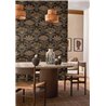 Papel pintado palmeras ébano y dorado · Casamance Racines 78180406
