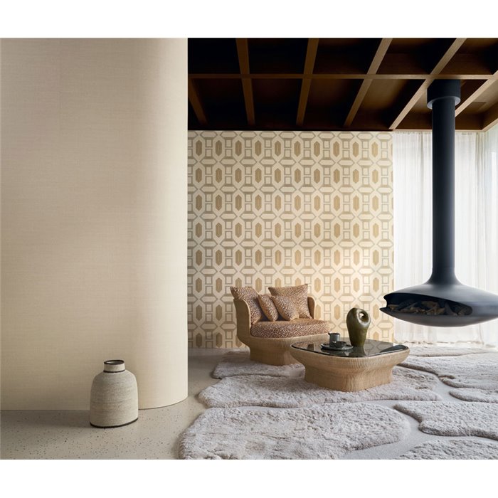 Wallpaper ethnic embroidered silk effect · Casamance Racines 78190508