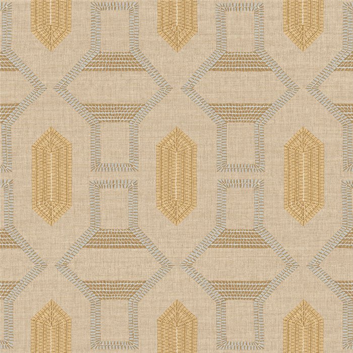 Mediterrane Arabesken-Tapete in Textiloptik · Casamance Racines 78190610