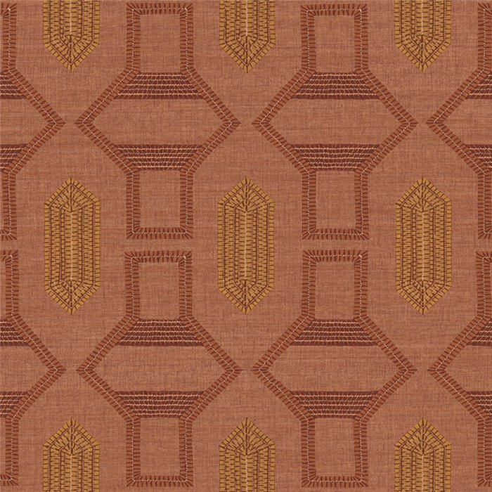 Ethno-Rautentapete mit melierter Seidenoptik · Casamance Racines 78190712