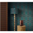 Wallpaper with embroidered urns on silk effect · Casamance Racines 78190814