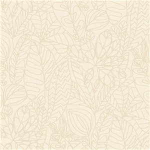 Ivory botanical wallpaper with jute effect
