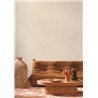 Ivory botanical wallpaper with jute effect · Casamance Racines 78200916