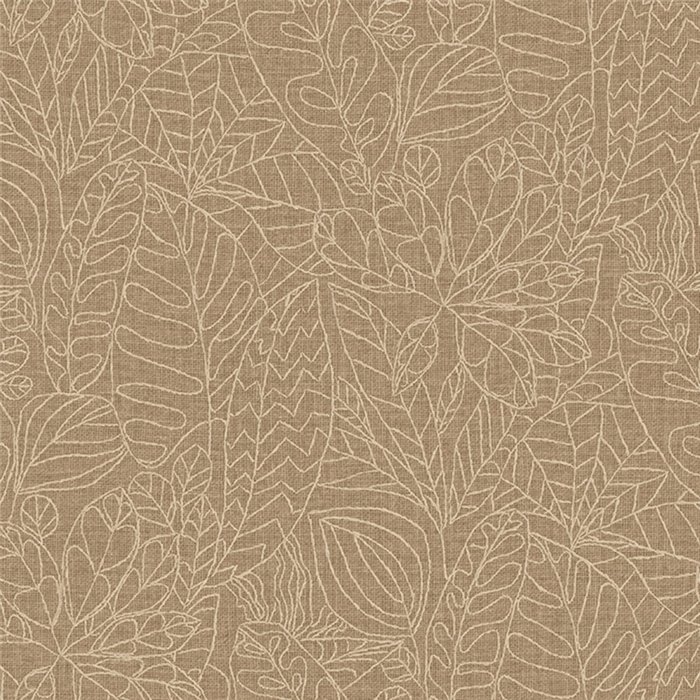 Lineares Blattwerk Tapete Naturfaser · Casamance Racines 78201120