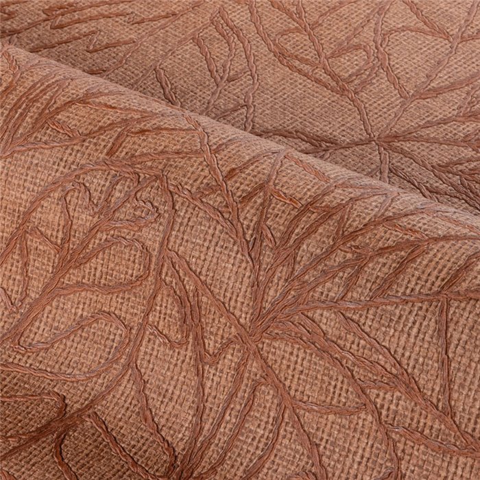 Papel pintado ramaje bordado tono terracota · Casamance Racines 78201324