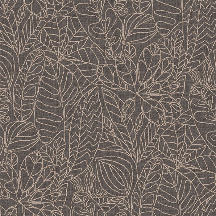 Two-tone branch wallpaper on jute texture · Casamance Racines 78201426