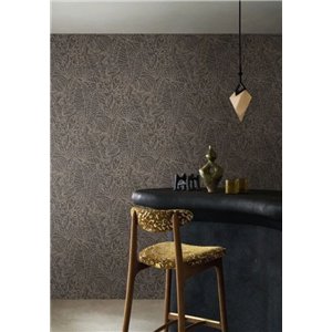 Two-tone branch wallpaper on jute texture 2