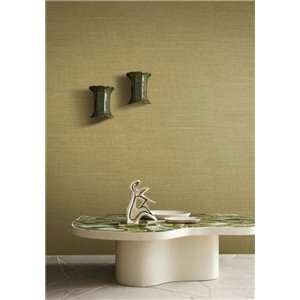 Papel pintado sisal verde efecto fibra vegetal 2