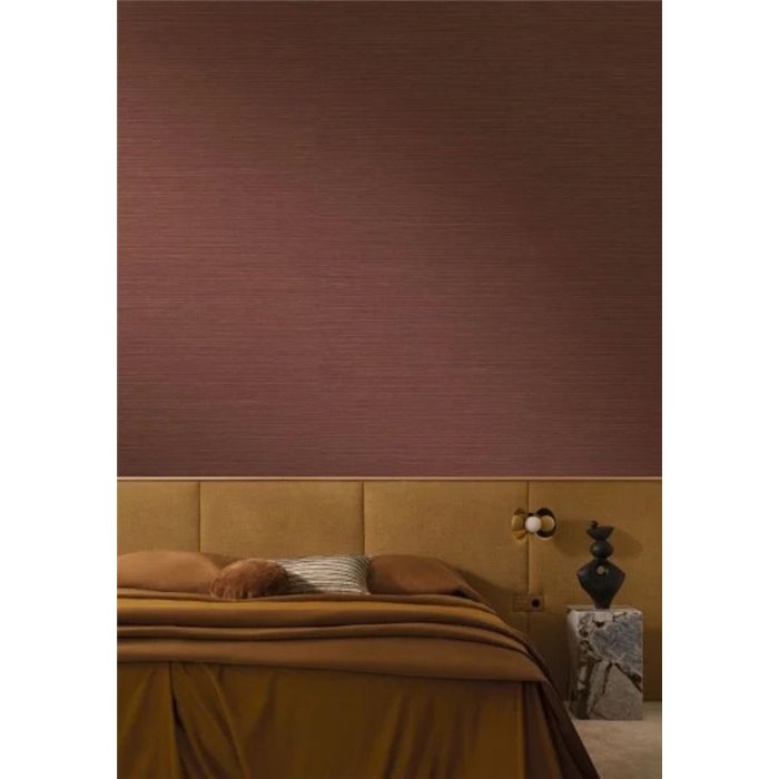 Papel pintado sisal textil rojo cedro · Casamance Racines 78213160