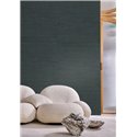 Navy blue wallpaper with plant-fibre effect · Casamance Racines 78213364