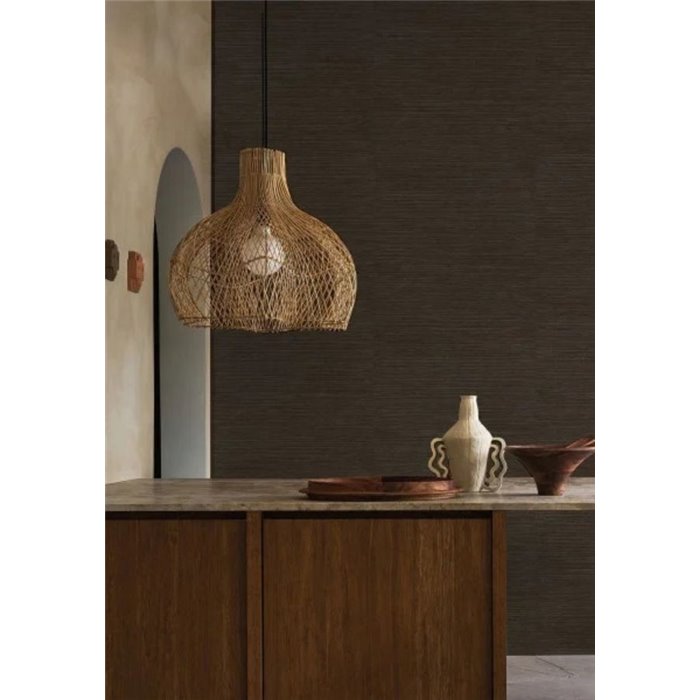 Papel pintado sisal ébano efecto fibra vegetal · Casamance Racines 78213466