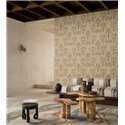 Papel pintado tropical de palmas bordadas · Casamance Racines 78180202