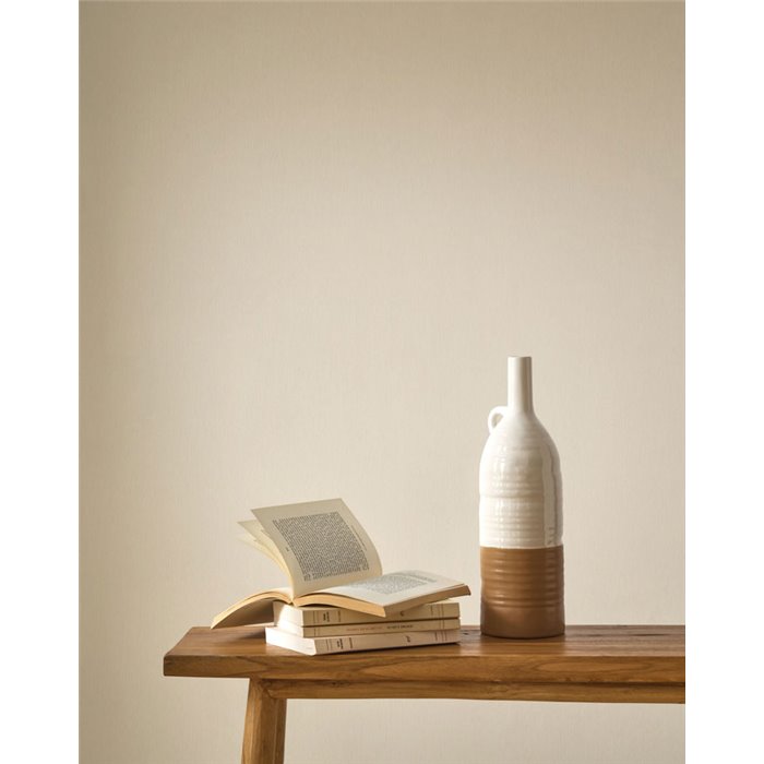 Beige Tapete mit pflanzlicher Webstruktur · Casadeco Hansan 202521286