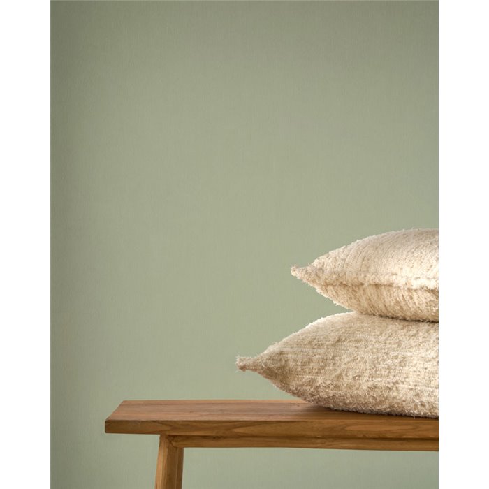 Green textile effect wallpaper with plain look · Casadeco Hansan 202527365