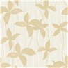 Papel pintado flores y rayas beige contemporáneo