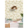 Wallpaper with beige flowers and stripes · Caselio Solstice 107901175