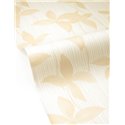 Wallpaper with beige flowers and stripes · Caselio Solstice 107901175