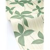 Green wallpaper with flowers and stripes · Caselio Solstice 107902799