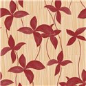 Papel pintado rojo de flores y rayas · Caselio Solstice 107902851