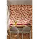 Rote Tapete mit Blumen und Streifen · Caselio Solstice 107902851