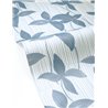 Papier peint bleu fleurs sur rayures · Caselio Solstice 107906663