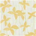 Papel pintado amarillo de flores y rayas · Caselio Solstice 107907287