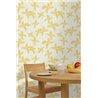 Papier peint jaune à fleurs et rayures · Caselio Solstice 107907287