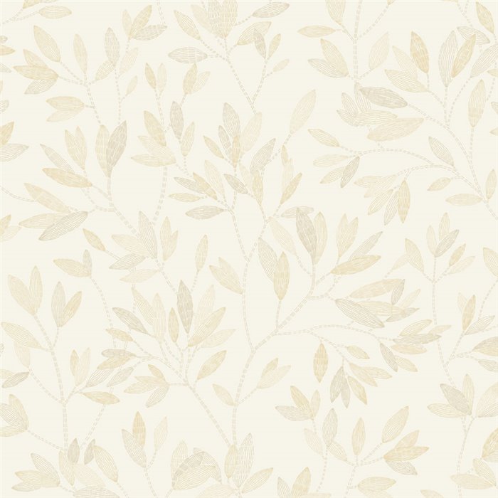 Wallpaper beige embroidered flowers · Caselio Solstice 107910102