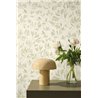 Papier peint vert à fleurs brodées · Caselio Solstice 107910726
