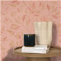 Papel pintado terracota con flores bordadas · Caselio Solstice 107914838