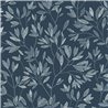 Papel pintado azul de flores con puntadas