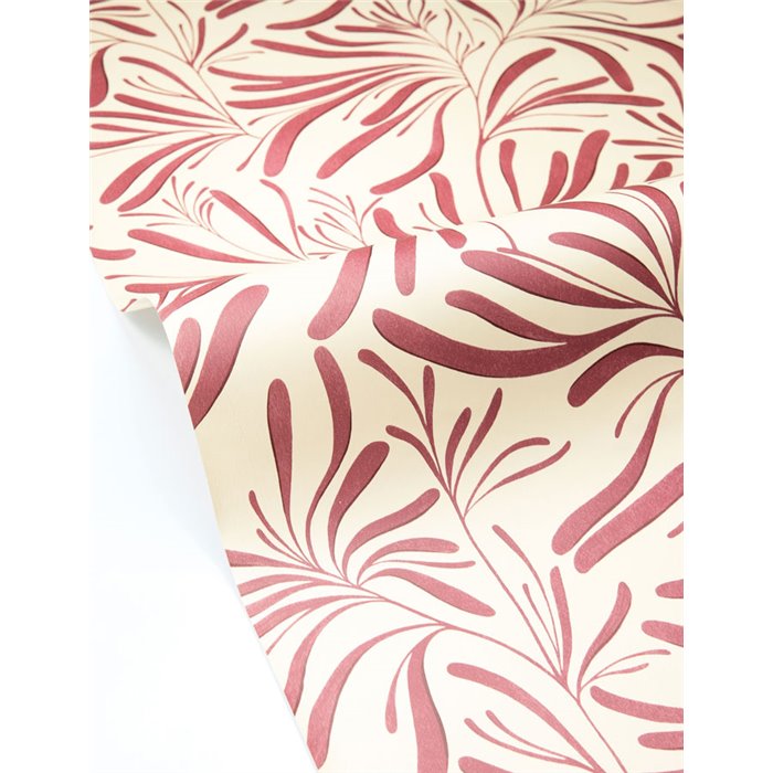 Papel pintado rojo de hojas minimalistas · Caselio Solstice 107921869