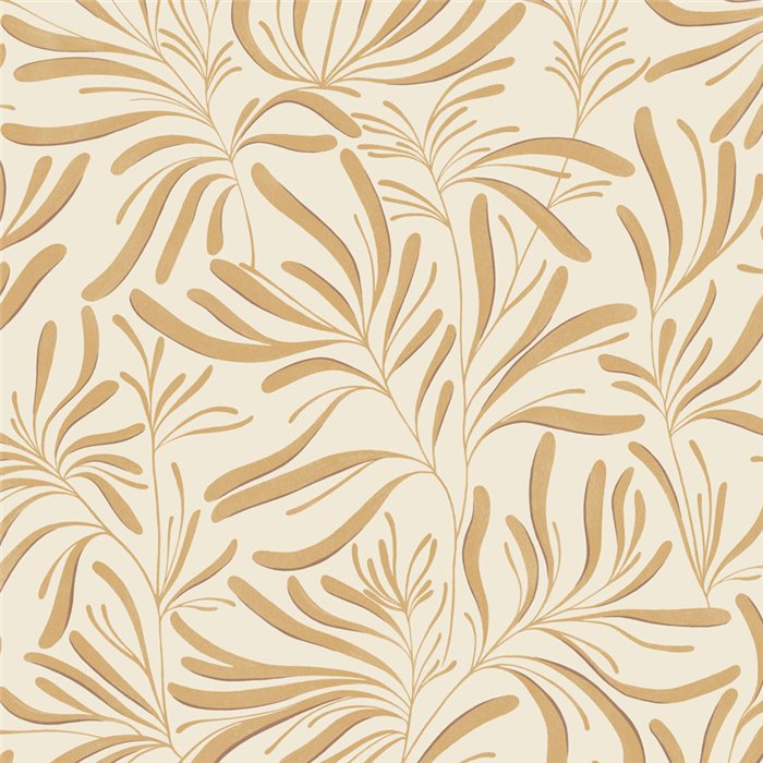 Wallpaper with minimalist brown leaves · Caselio Solstice 107922153
