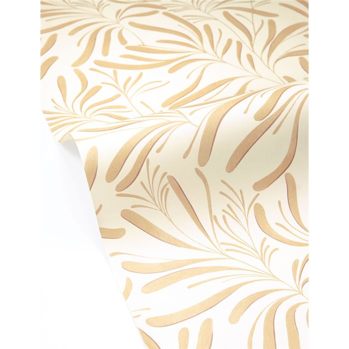 Papel pintado marrón de hojas minimalistas · Caselio Solstice 107922153