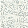Papel pintado azul de hojas minimalistas