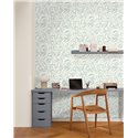 Papel pintado azul de hojas minimalistas · Caselio Solstice 107926047