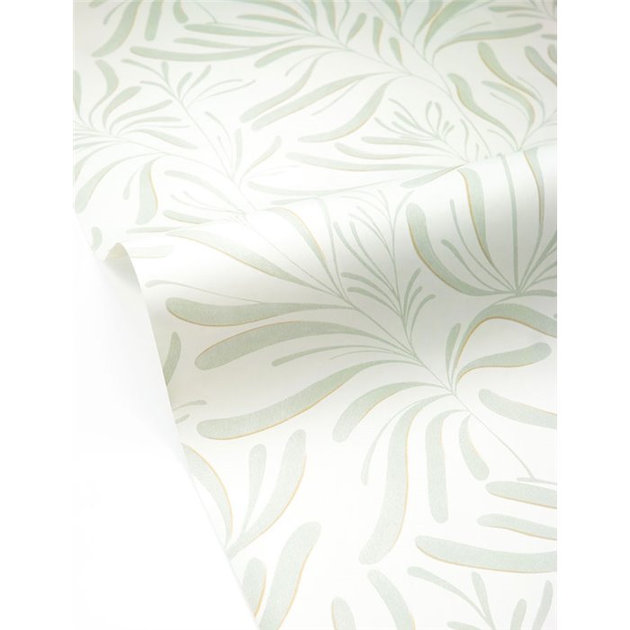 Papier peint vert à feuilles minimalistes · Caselio Solstice 107927039