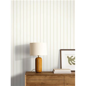 White wallpaper with fine two-tone stripes 2