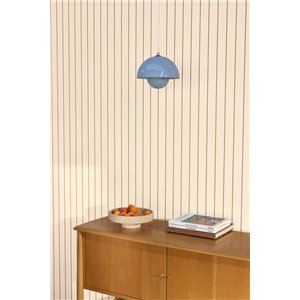 Wallpaper beige and brown with double stripes 2