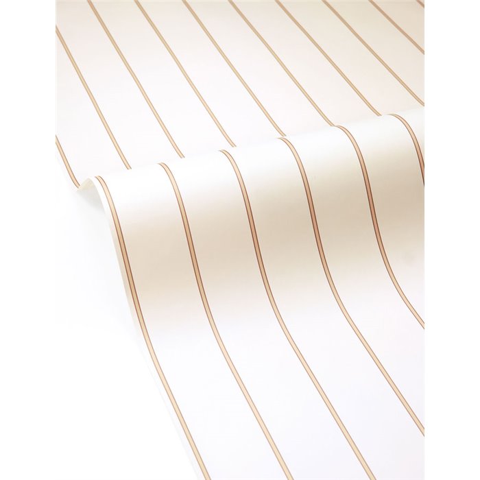 Papel pintado beige y marrón de rayas dobles · Caselio Solstice 107932147