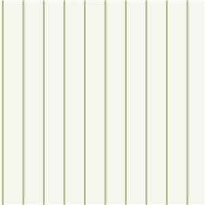Papel pintado blanco y verde de rayas dobles