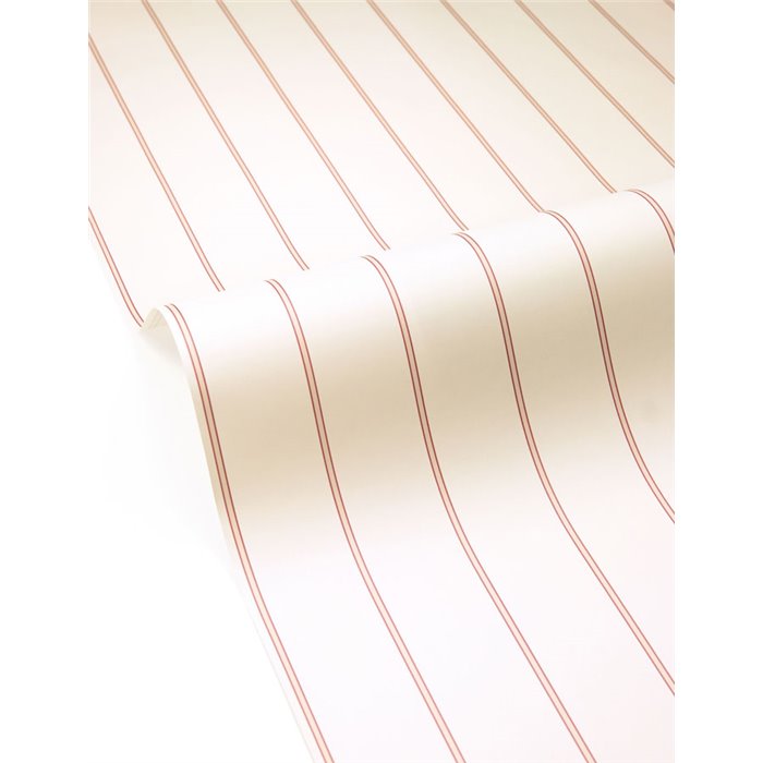 Papel pintado beige y rojo de rayas dobles · Caselio Solstice 107938128