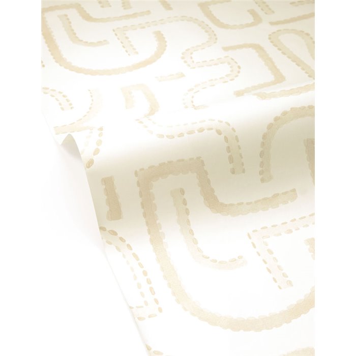 Papel pintado laberinto abstracto beige · Caselio Solstice 107951038