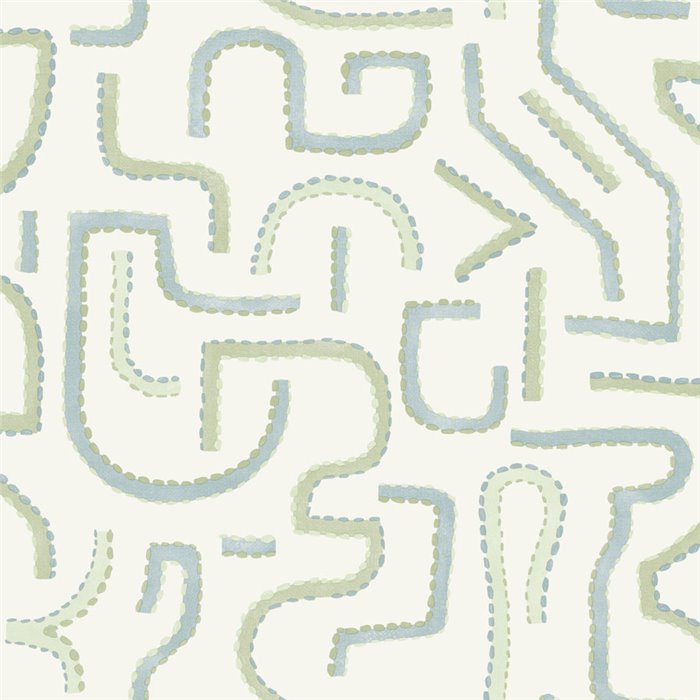 Wallpaper blue abstract labyrinth · Caselio Solstice 107956726