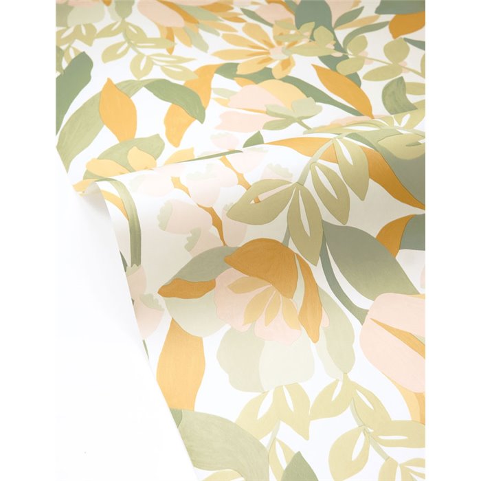 Papel pintado floral exuberante en tonos verdes · Caselio Solstice 107967753