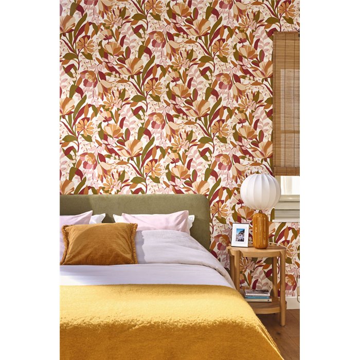 Papier peint floral multicolore esprit rétro · Caselio Solstice 107968491